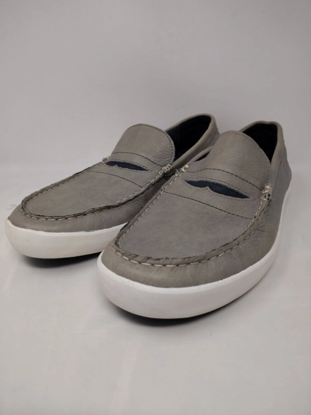 LL Bean Mountainville Penny Loafers Mens Sz 8.5 Med Woodsmoke Grey Slip On Shoes